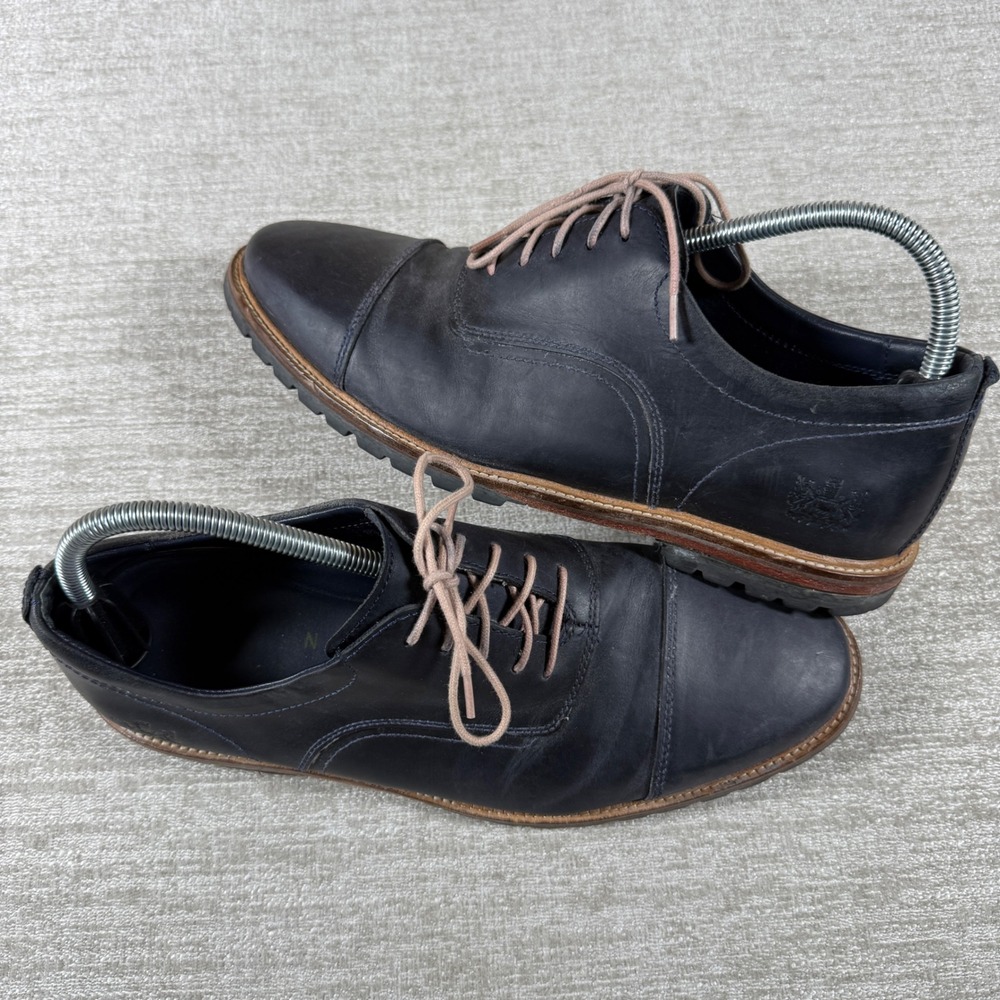 Cole Haan Cap Toe Oxford Men 9 Navy Blue Leather Lug Sole C28874 Richardson